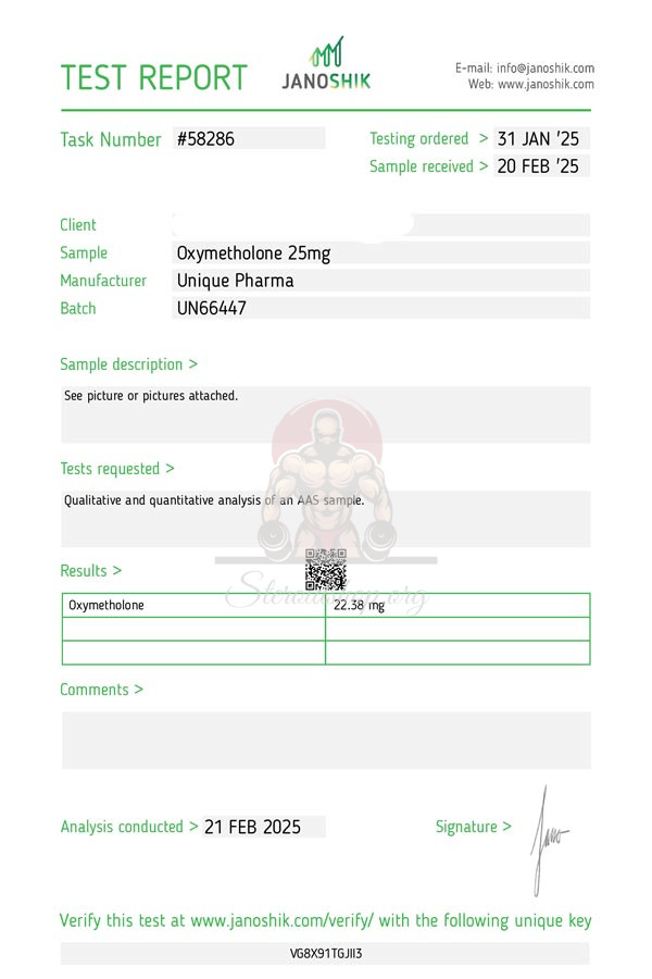 Oxymetholone Unique Pharma
