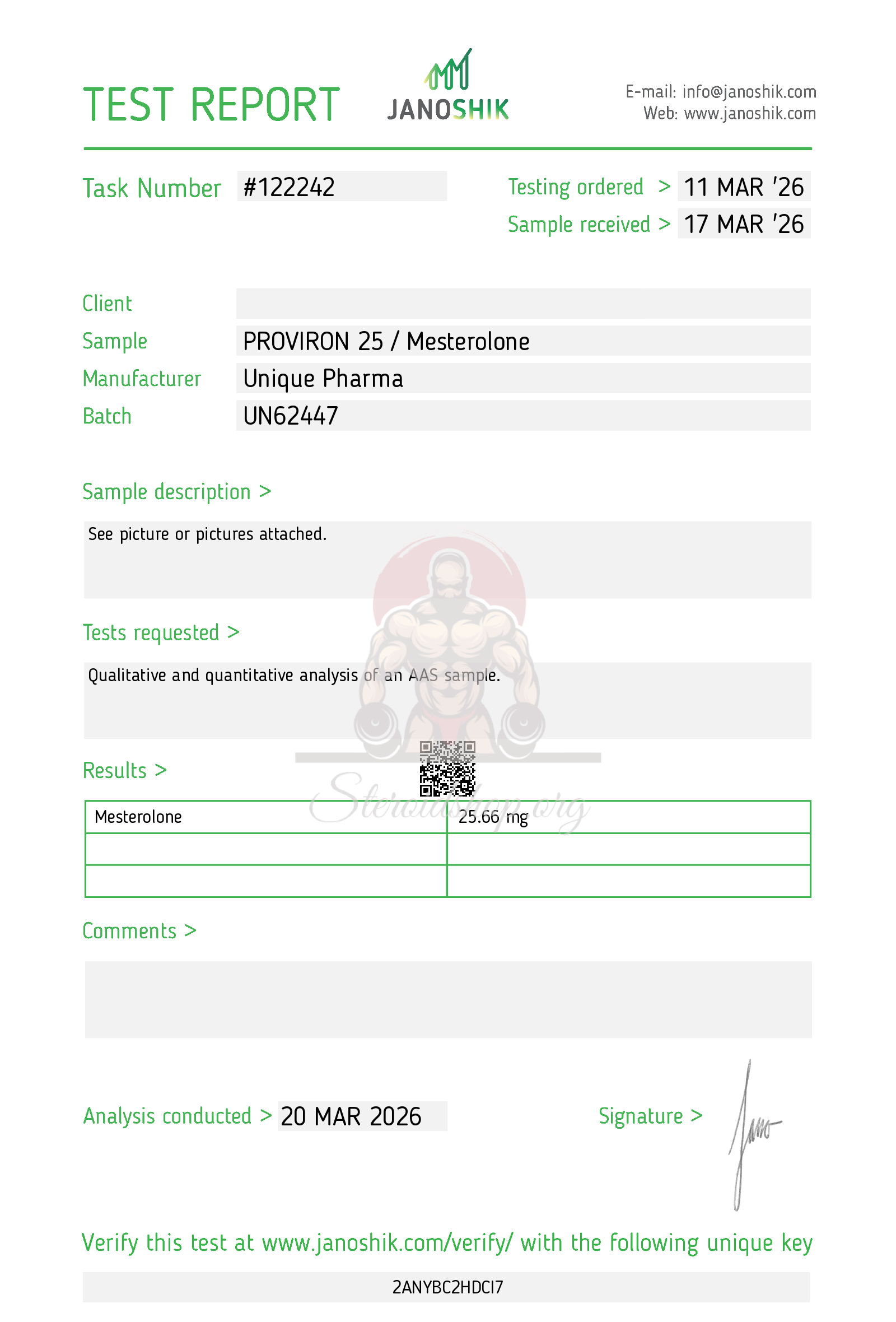 Proviron Unique Pharma Mesterolone