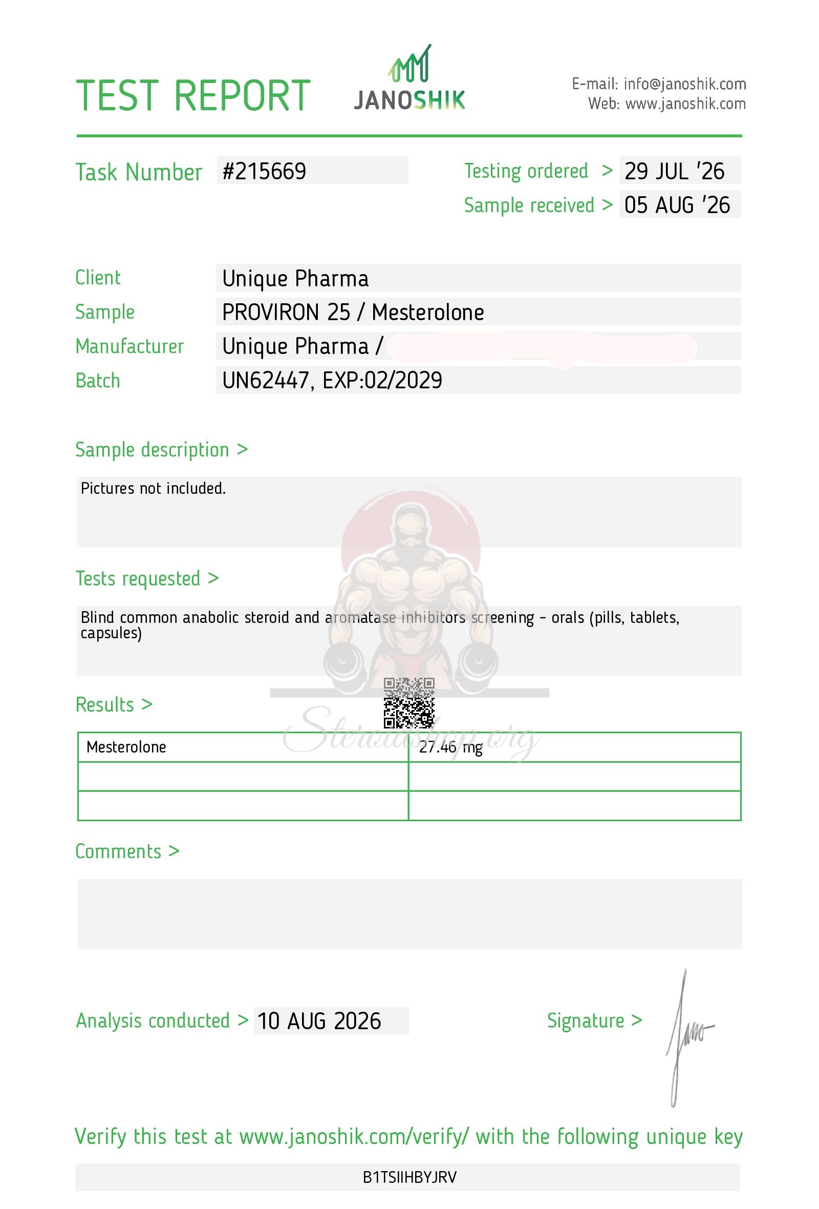 Proviron Unique Pharma Mesterolone