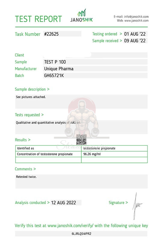 Test P 100 Unique Pharma Testosterone Propionate